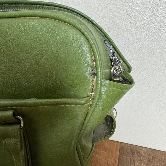 Vintage Samsonite Silhouette Denver, CO Green Zipper Carry-on Train Bag Handles - Picture 2 of 16